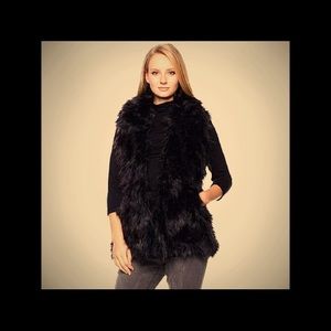 Adrienne Landau faux fur vest.